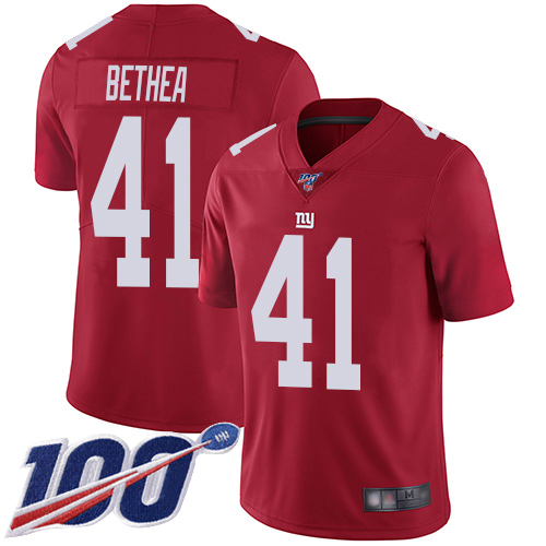 Men New York Giants #41 Antoine Bethea Red Limited Red Inverted Legend 100th Season Football NFL Jersey